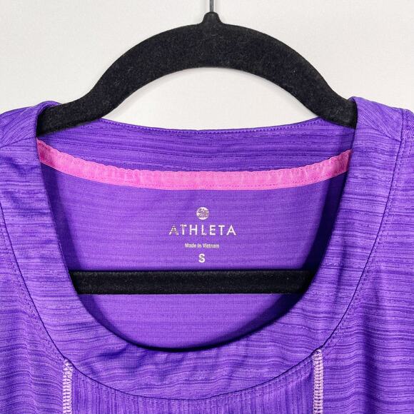 Athleta Small S Purple Run On Tank Top Reflective Fitness Running Sleeveless - Picture 5 of 7
